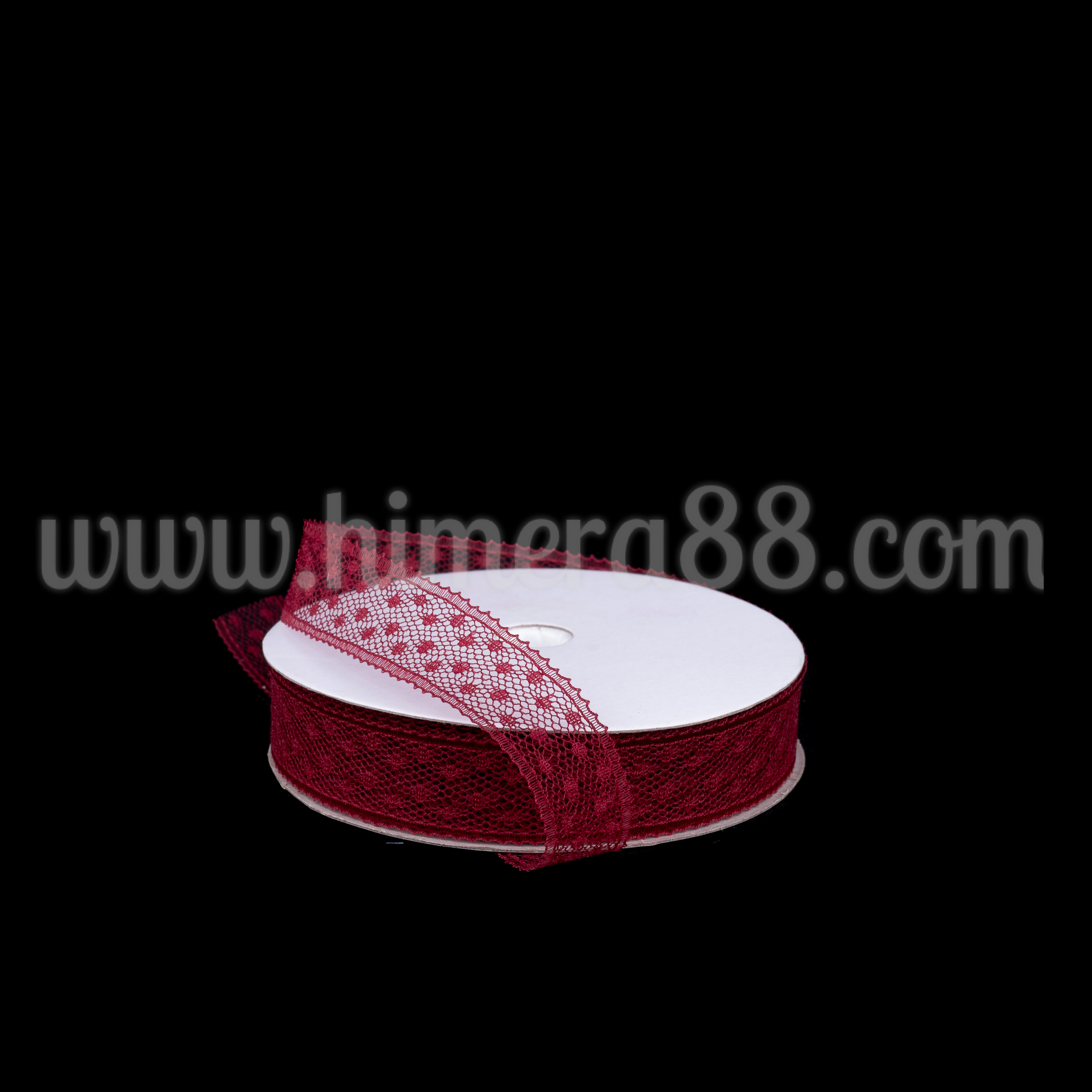 Декоративна дантела WAVE POINT 1,5см*20м Burgundy - изглед 1