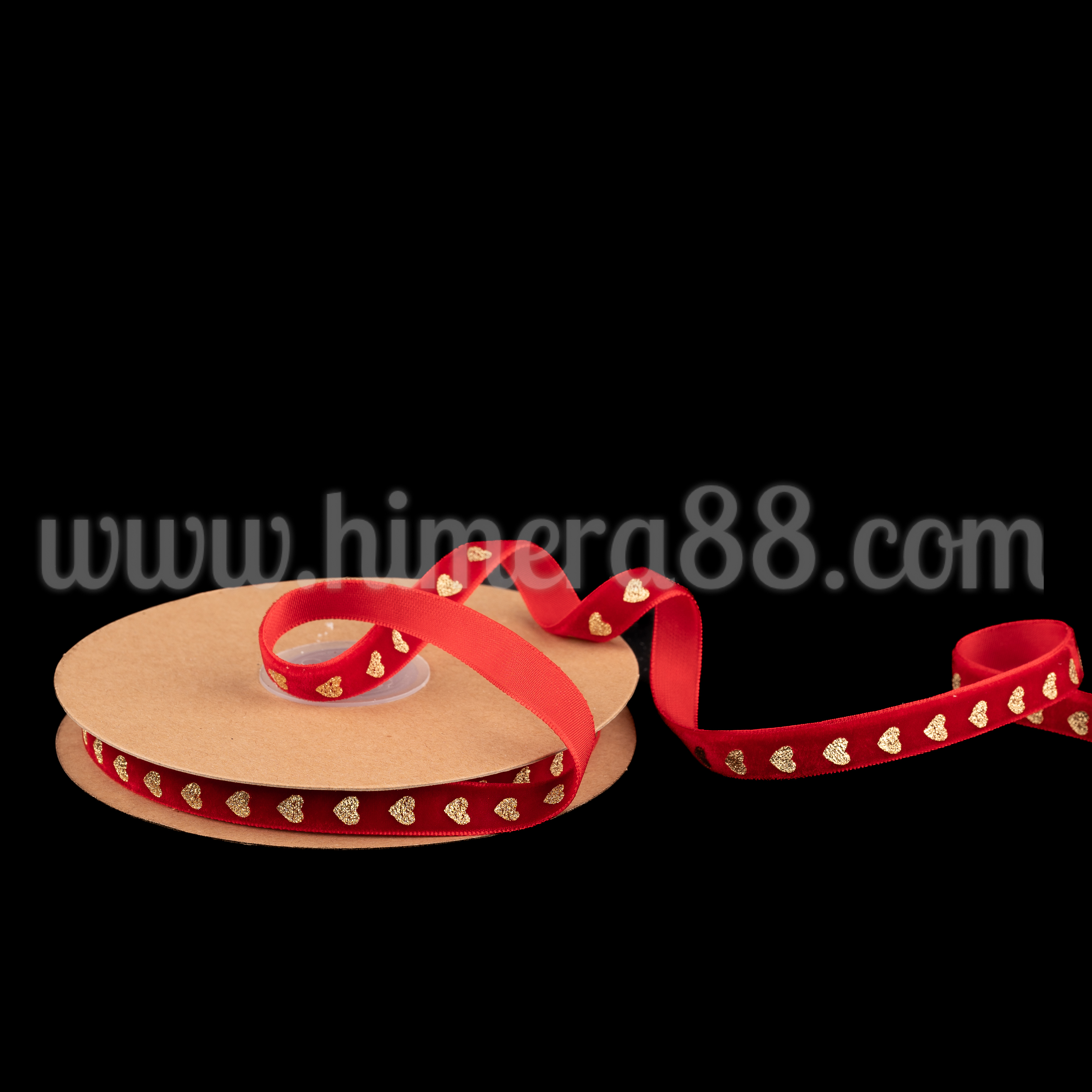 Панделка Кадифе Gold Heart 1cm/10y - Химера 88 Панделка Кадифе Gold Heart 1cm/10y