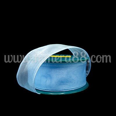 Органзена панделка с кант 4CM/10M Baby Blue