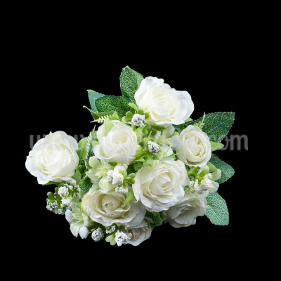 Бенгалска роза 4.5см/5стр WED WHITE