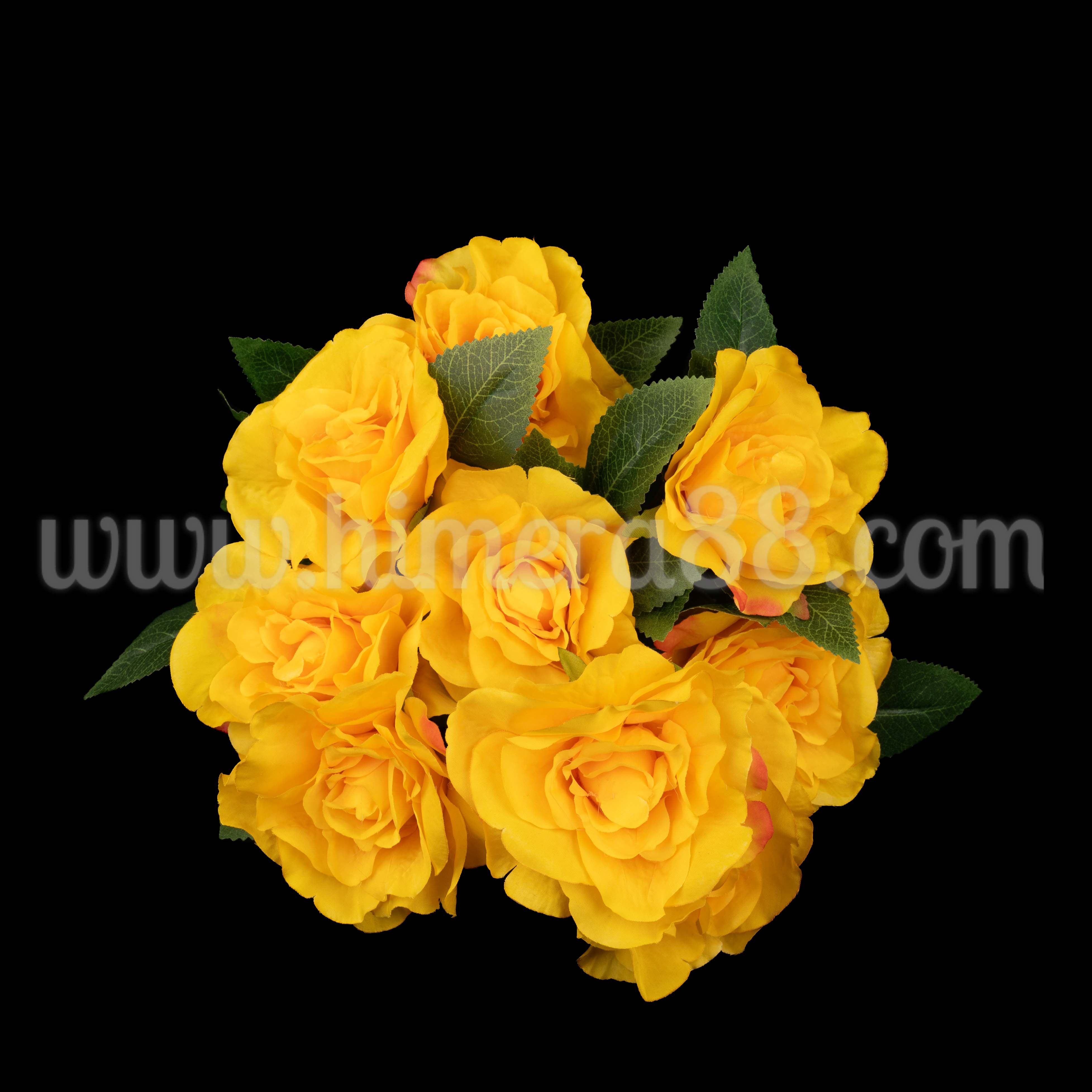 Букет мускусна роза 10см/9бр  Yellow - изглед 1