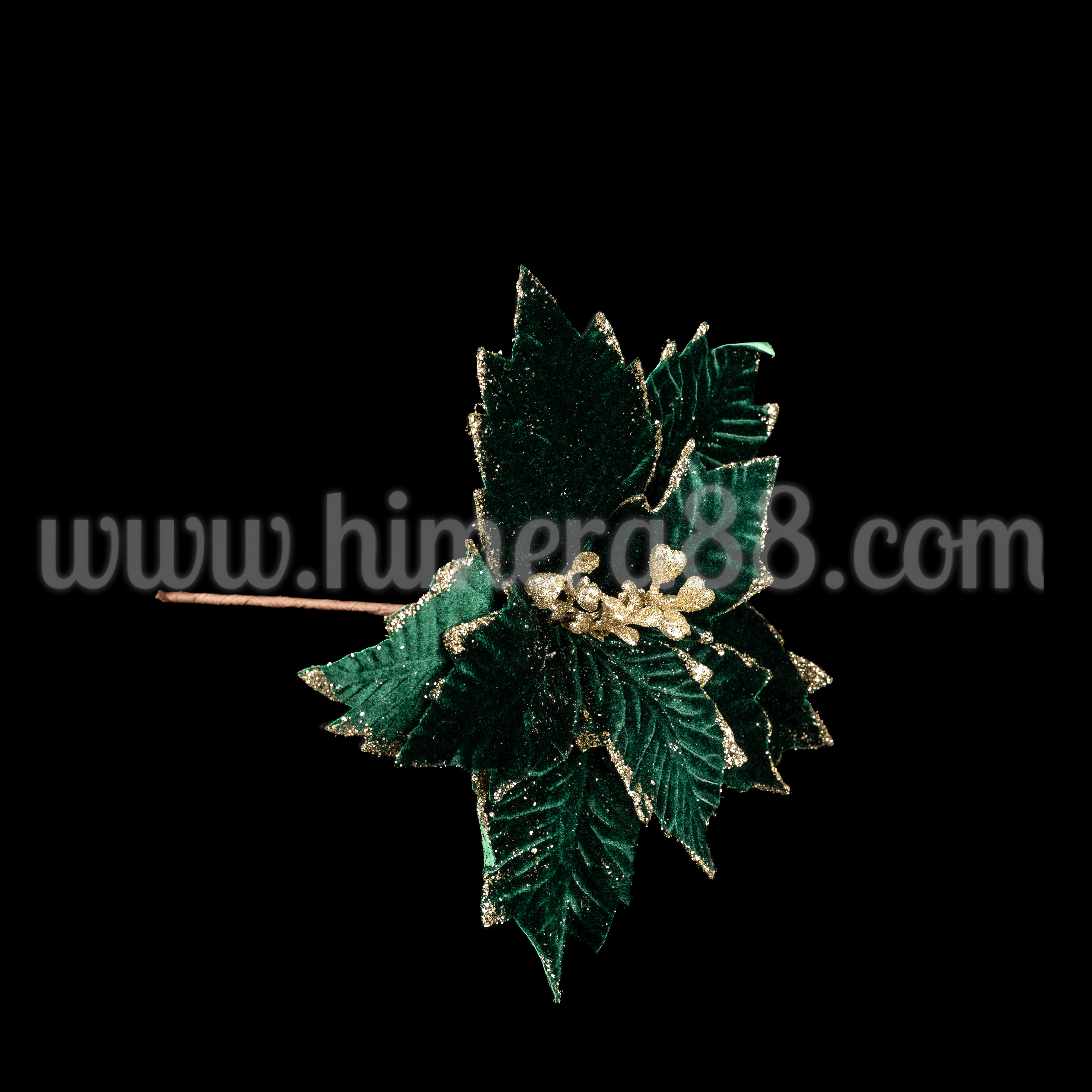 Стрък Коледна звезда Dark Green 23cm - изглед 2