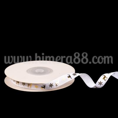 Рипсена панделка Gold Deer 1cm/10y White