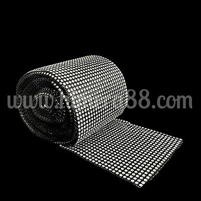 Декоративна лента камъни 12cm/10y Black&Silver
