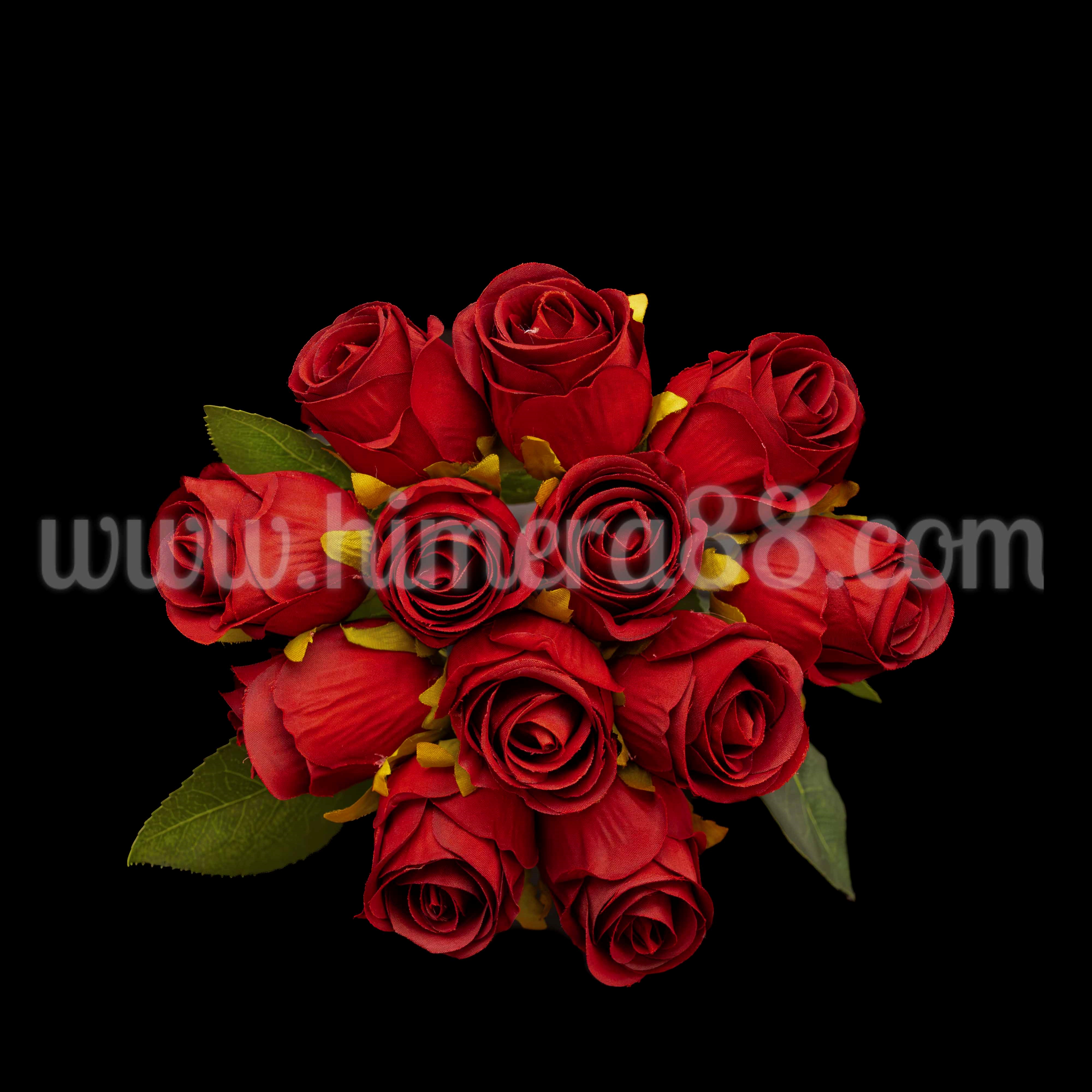 Букет рози пъпка Stylish 3.5cm/12бр Burgundy - изглед 1