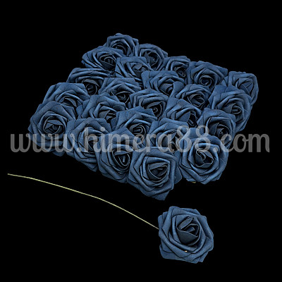 Роза фоам с тел Dusty/8см/25бр Ink Blue