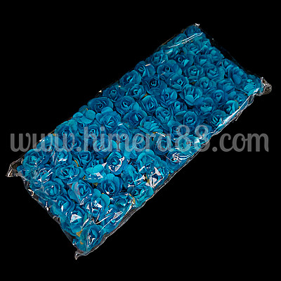 Хартиена роза на тел 2см/144бр TURQUOISE