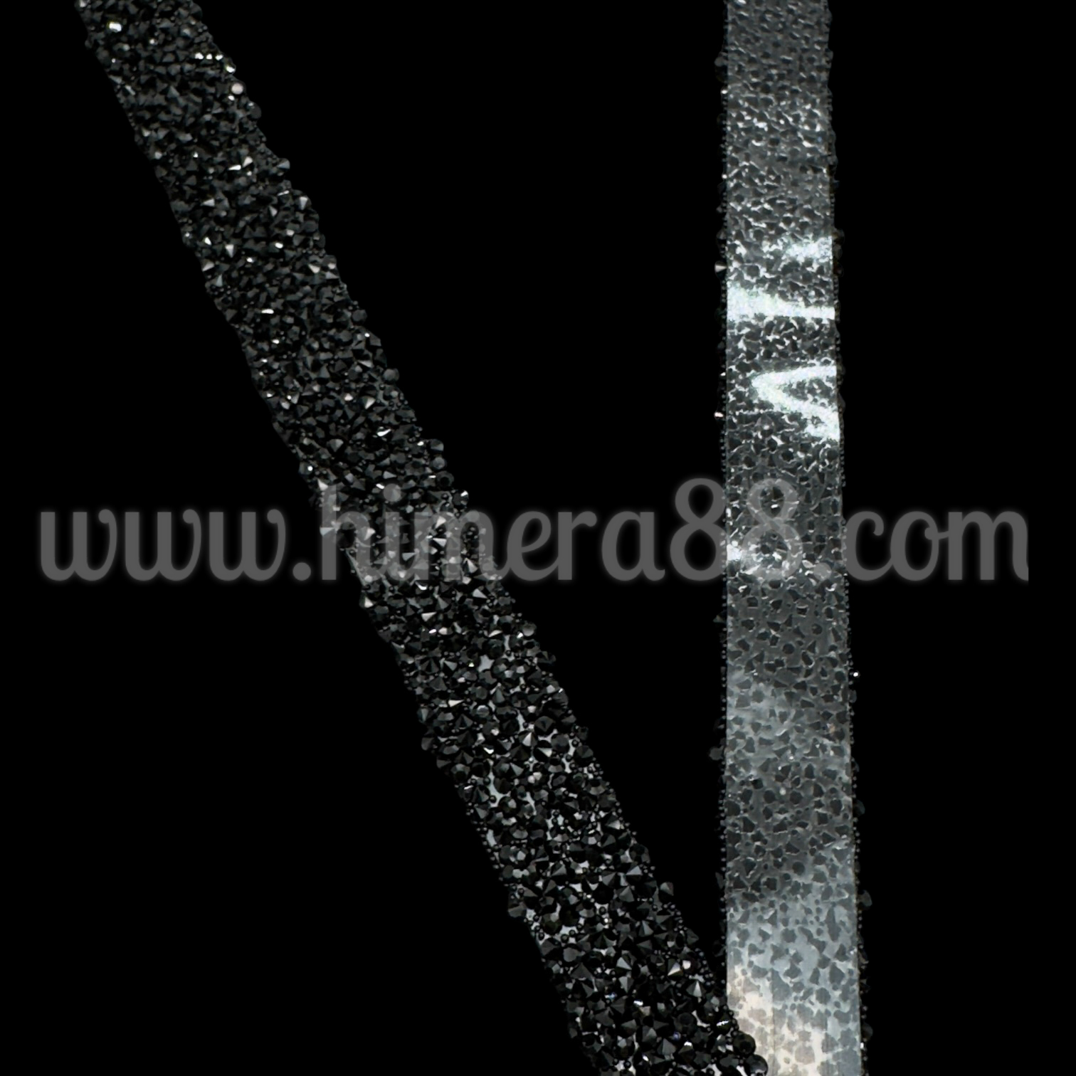 Силиконова лента Камъни 2cm/10y Black - изглед 2