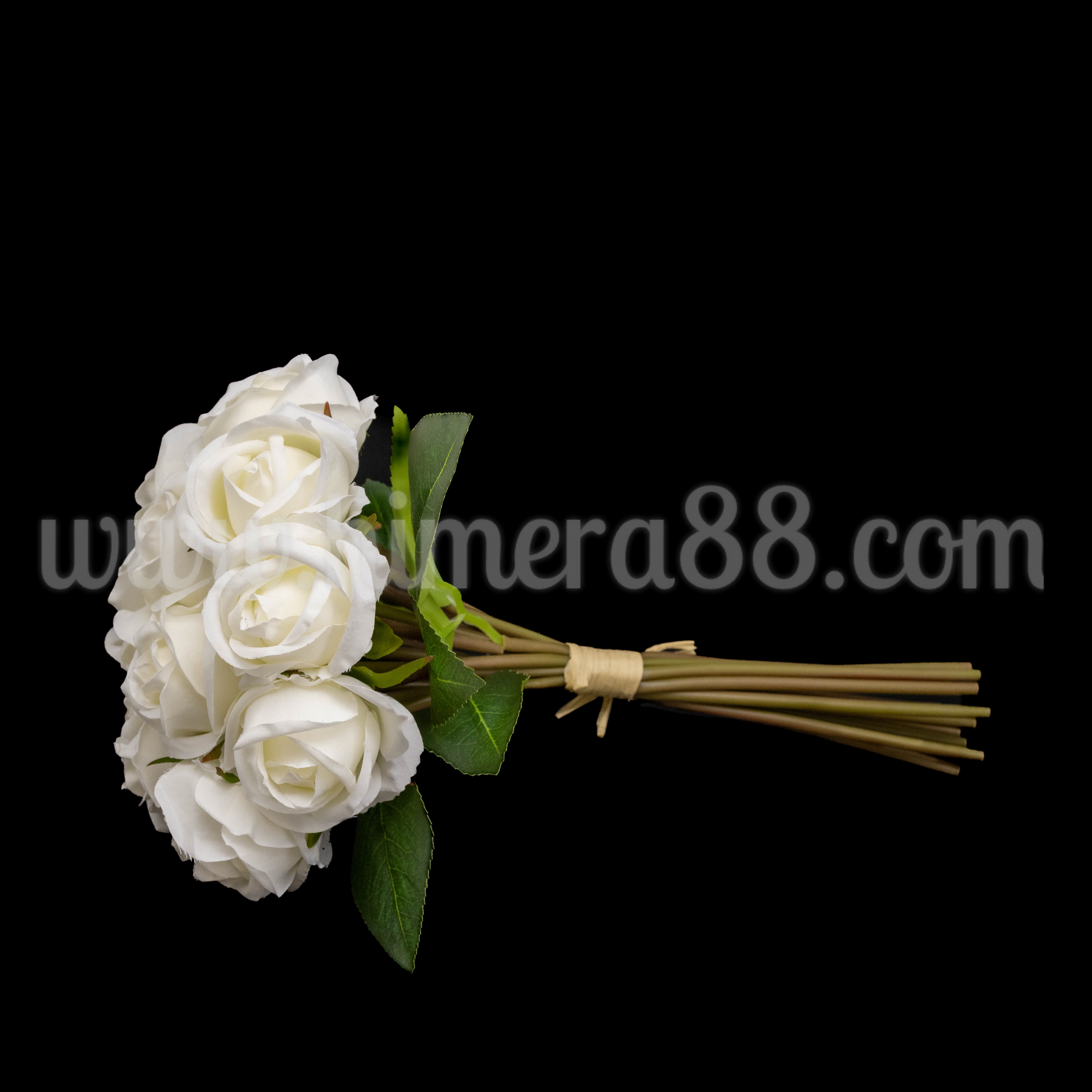 Букет роза пъпка Jacq 5см/12бр White - изглед 2
