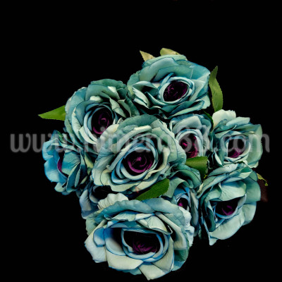 Букет роза 10СМ/10БР DARK BLUE PETROL