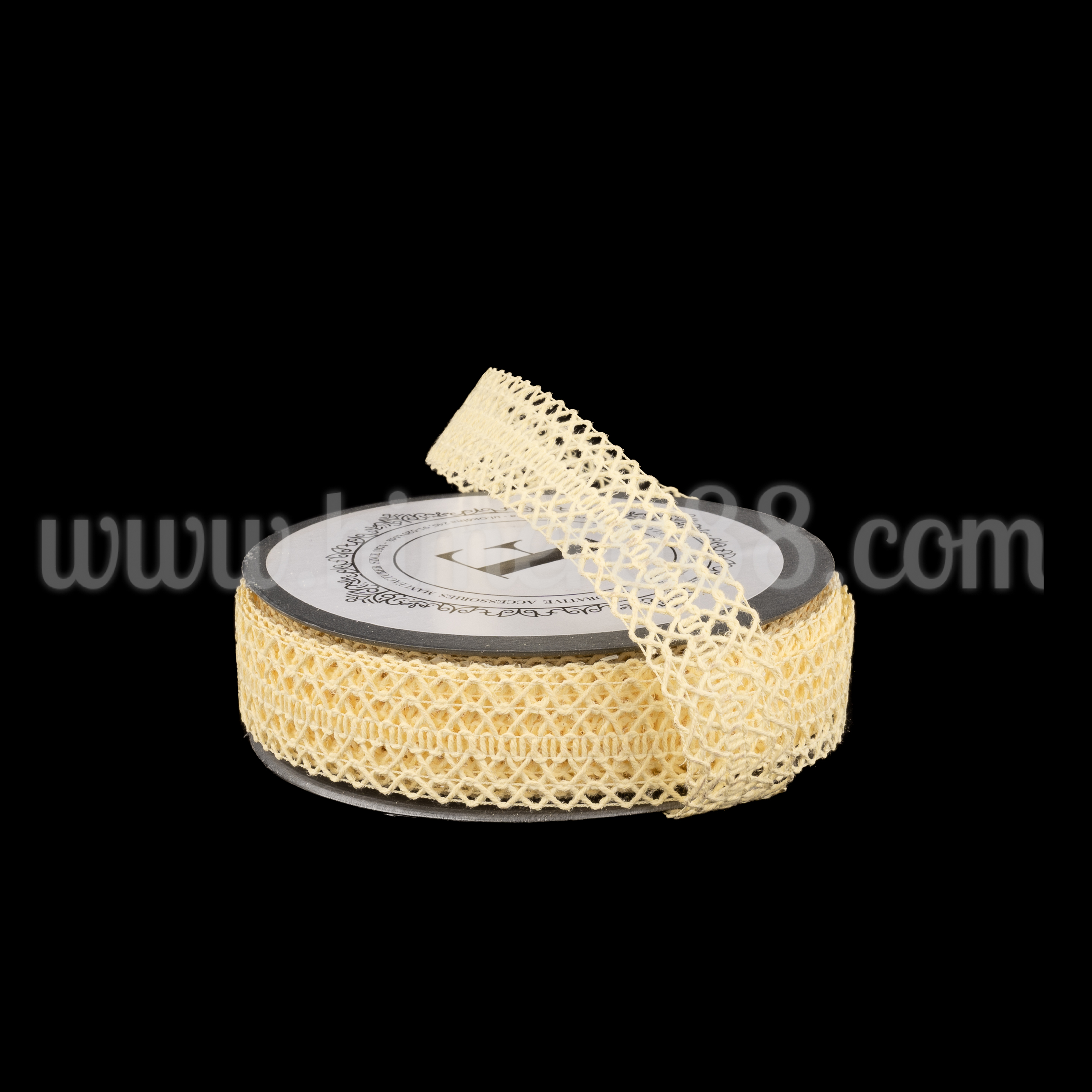 Тъкана панделка Woolly 2.5cm Cream - изглед 1