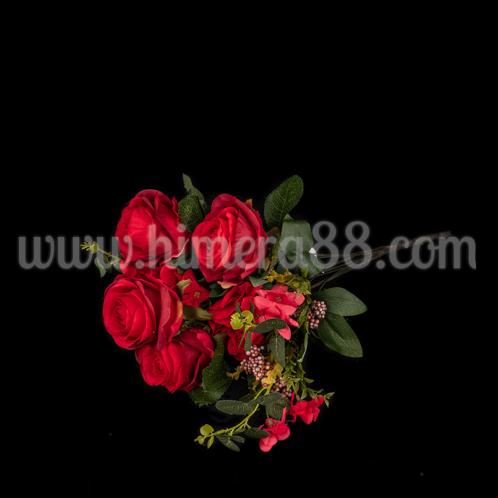 Букет изкуствени рози Lux 11стр Red - изглед 2
