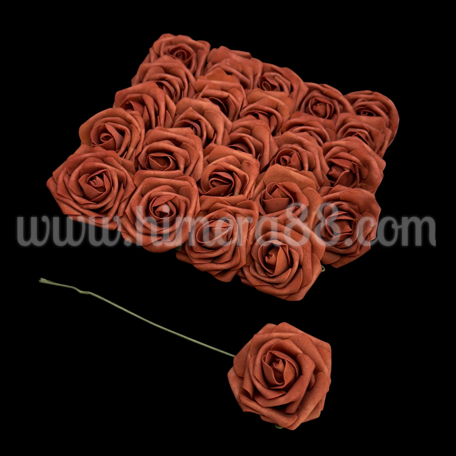 Роза фоам с тел Dusty/8см/25бр Tile - изглед 1