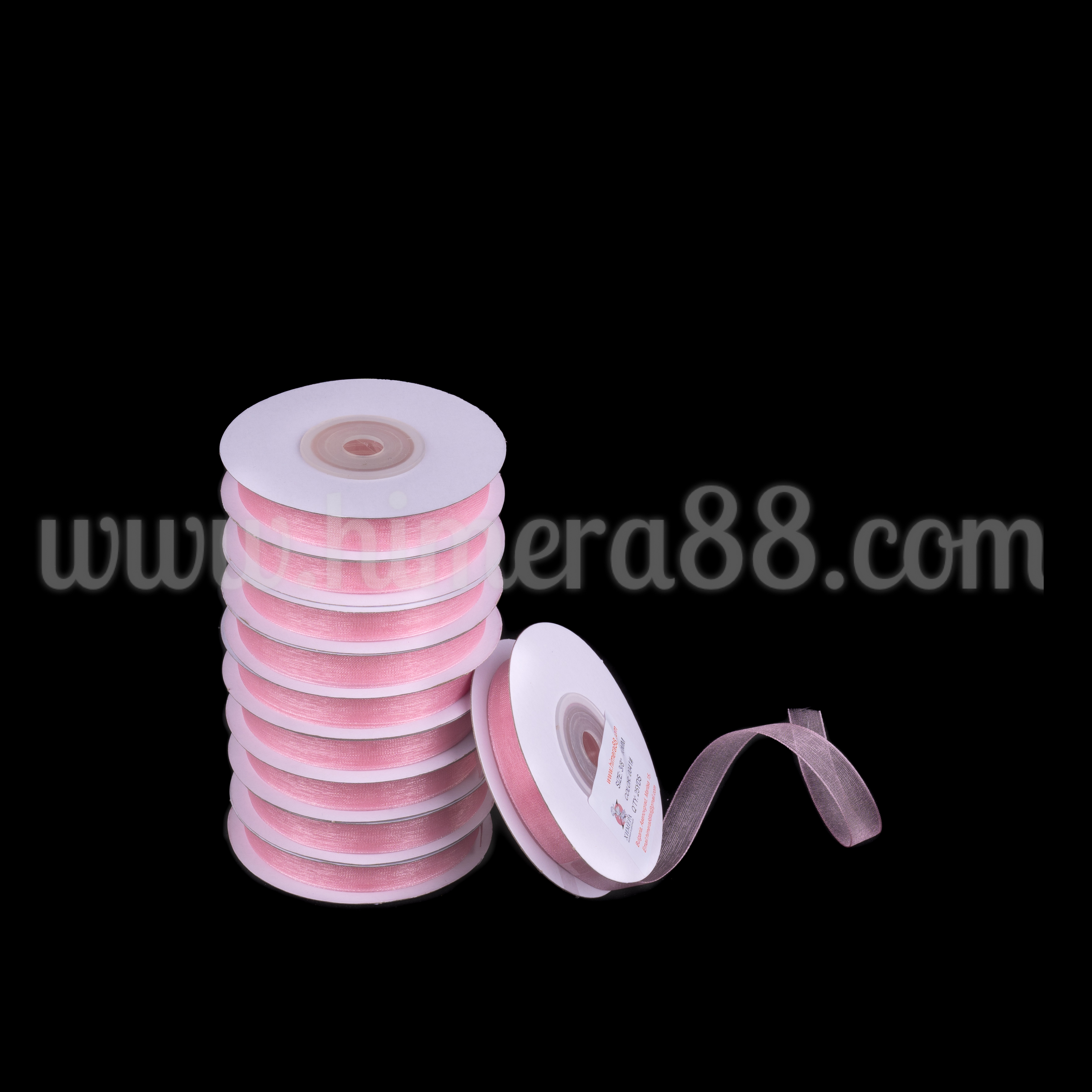 Органзена панделка Pastel 1cm/25y/ 10БР Ash Rose - изглед 1