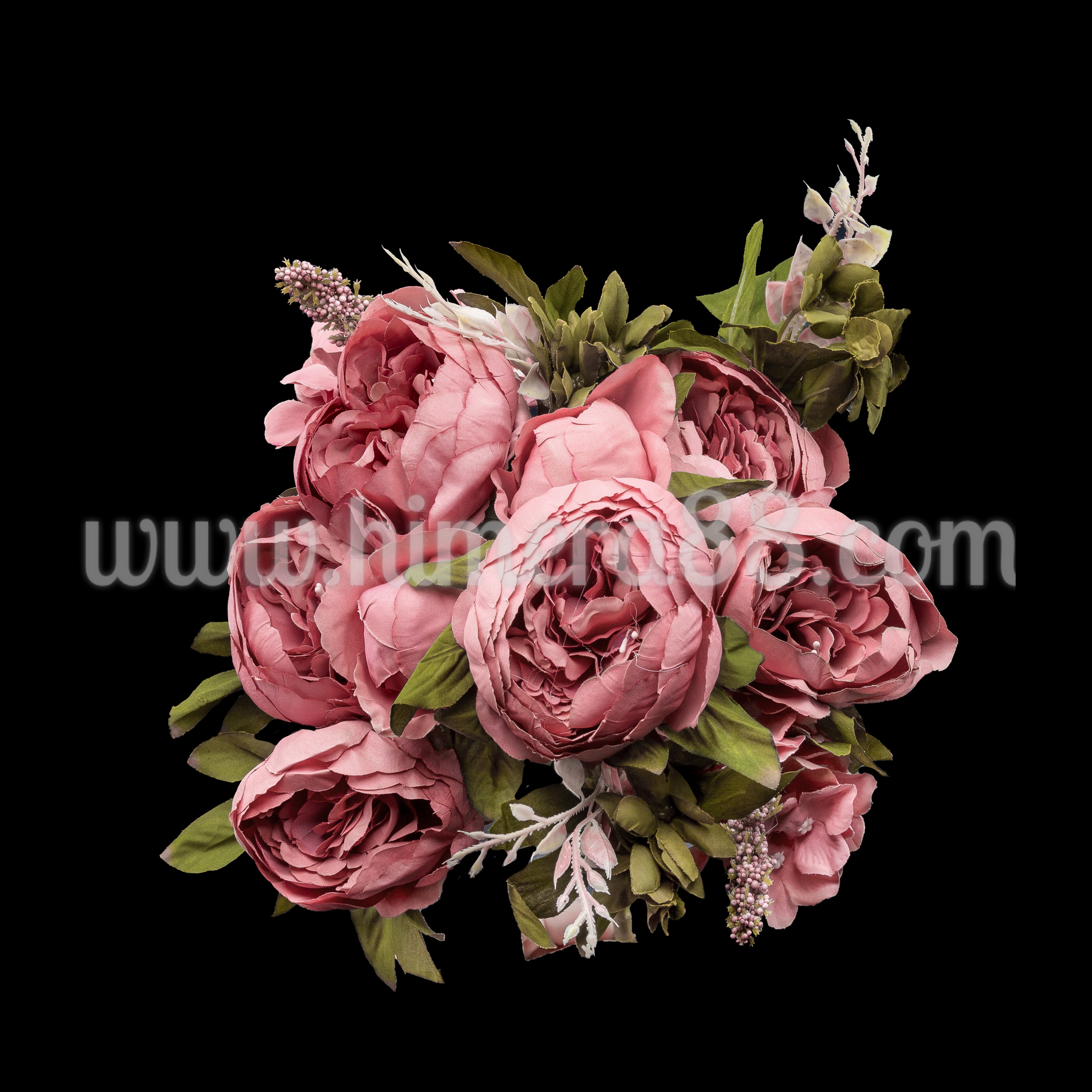Букет божури PASTEL 9СМ/6БР Dark Ash Rose - изглед 1