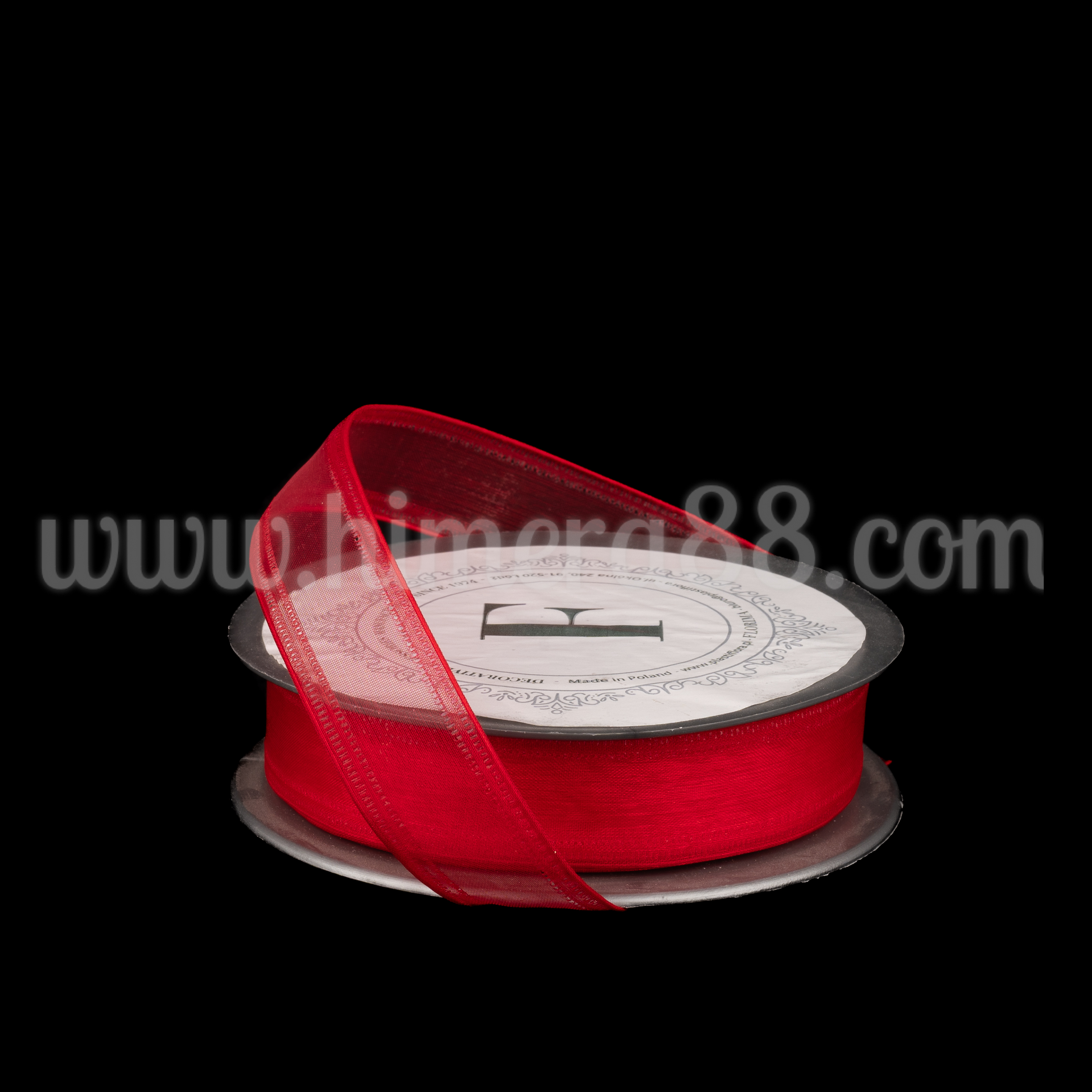 Органзена панделка с кант 2СМ/10М Red - изглед 1