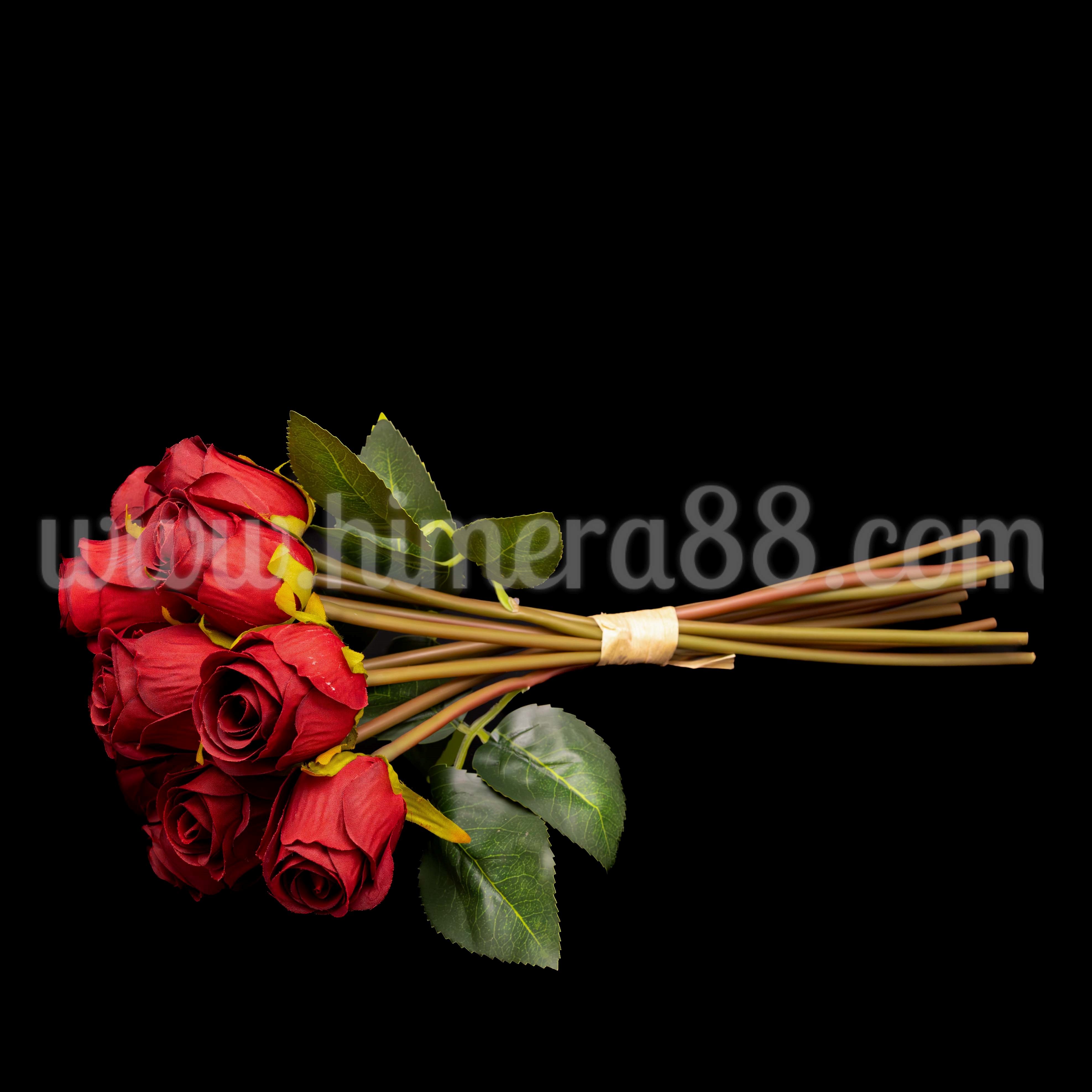 Букет рози пъпка Stylish 3.5cm/12бр Burgundy - изглед 2