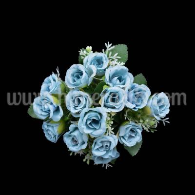 Букет мини роза спрейка Пастел 3см/15бр DUSTY BLUE
