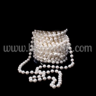 Шнур кръгли перли 8mm/15Y Champagne