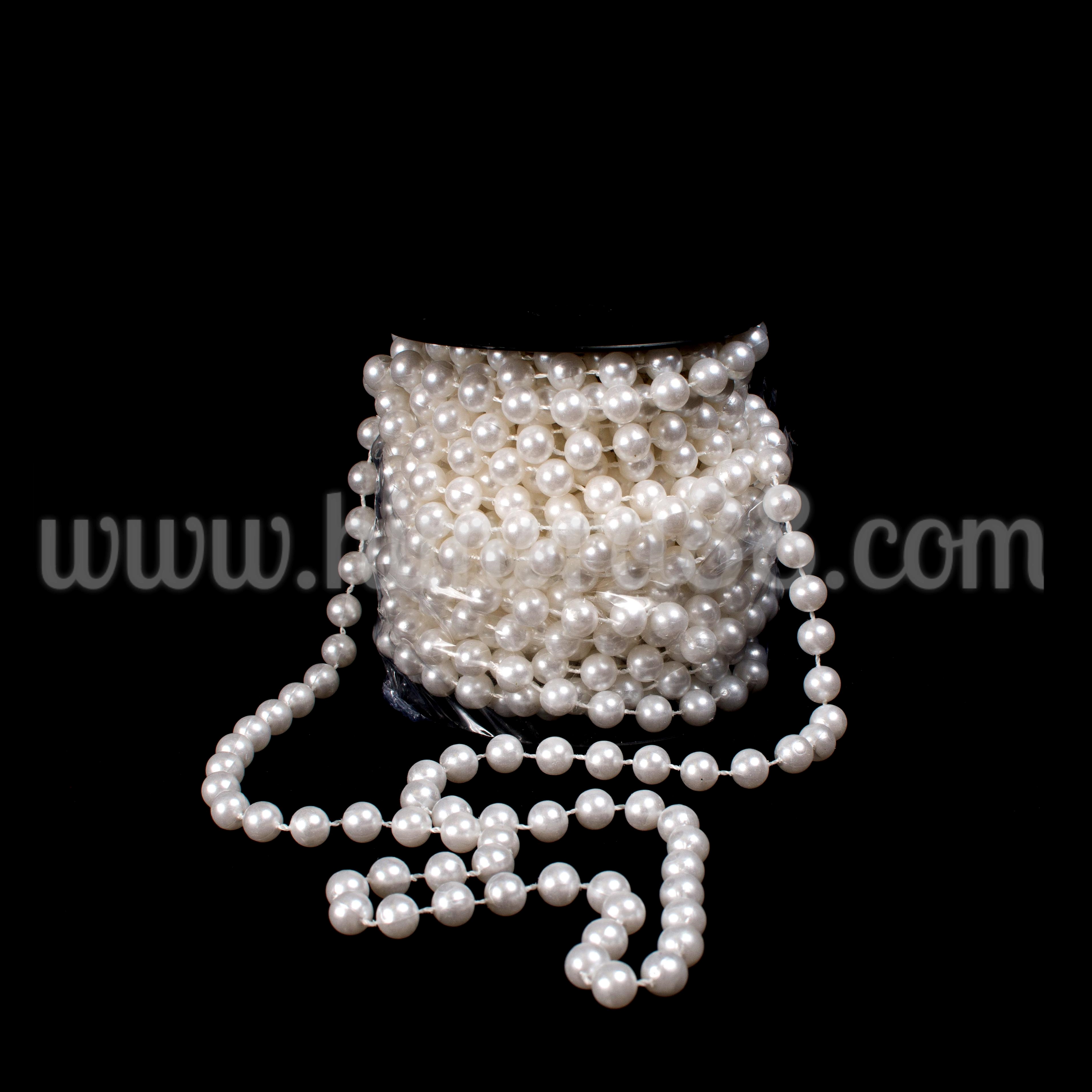 Шнур кръгли перли 8mm/15Y Champagne - изглед 1