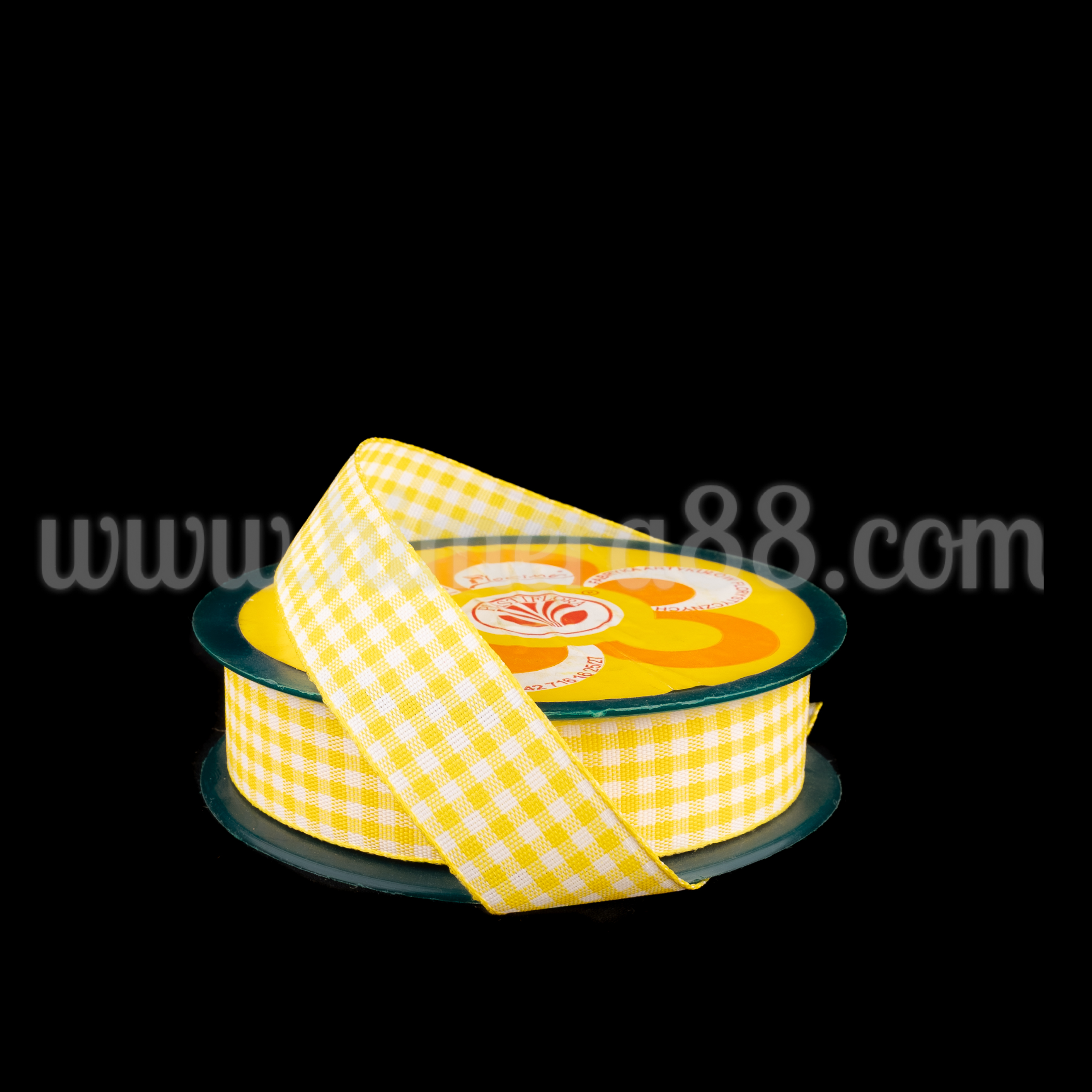 Лента панделка Каре Square Yellow 2.8cm/10y - изглед 1