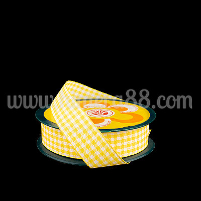 Лента панделка Каре Square Yellow 2.8cm/10y