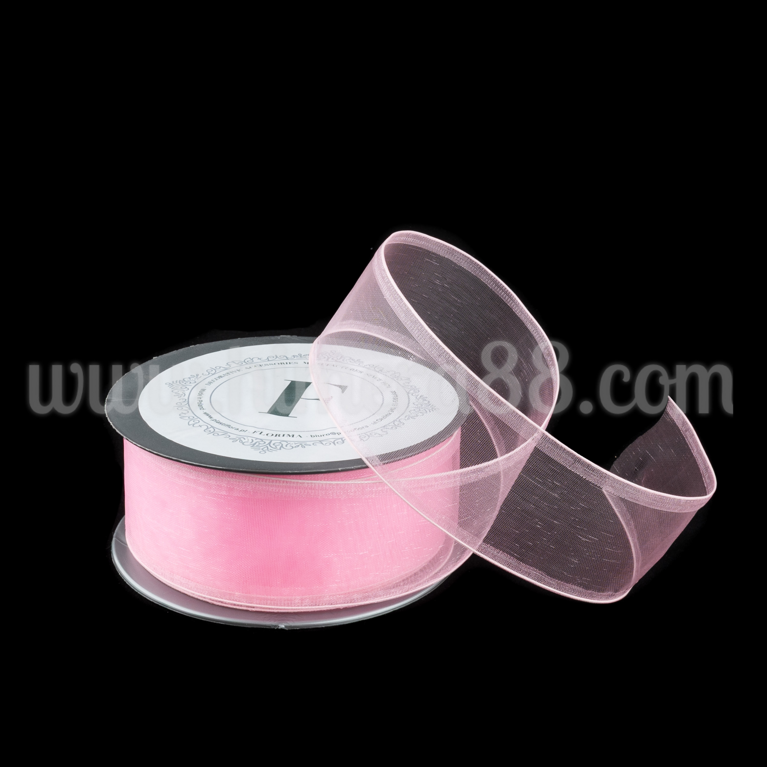 Органзена панделка с кант 4CM/10M Baby Pink - изглед 2