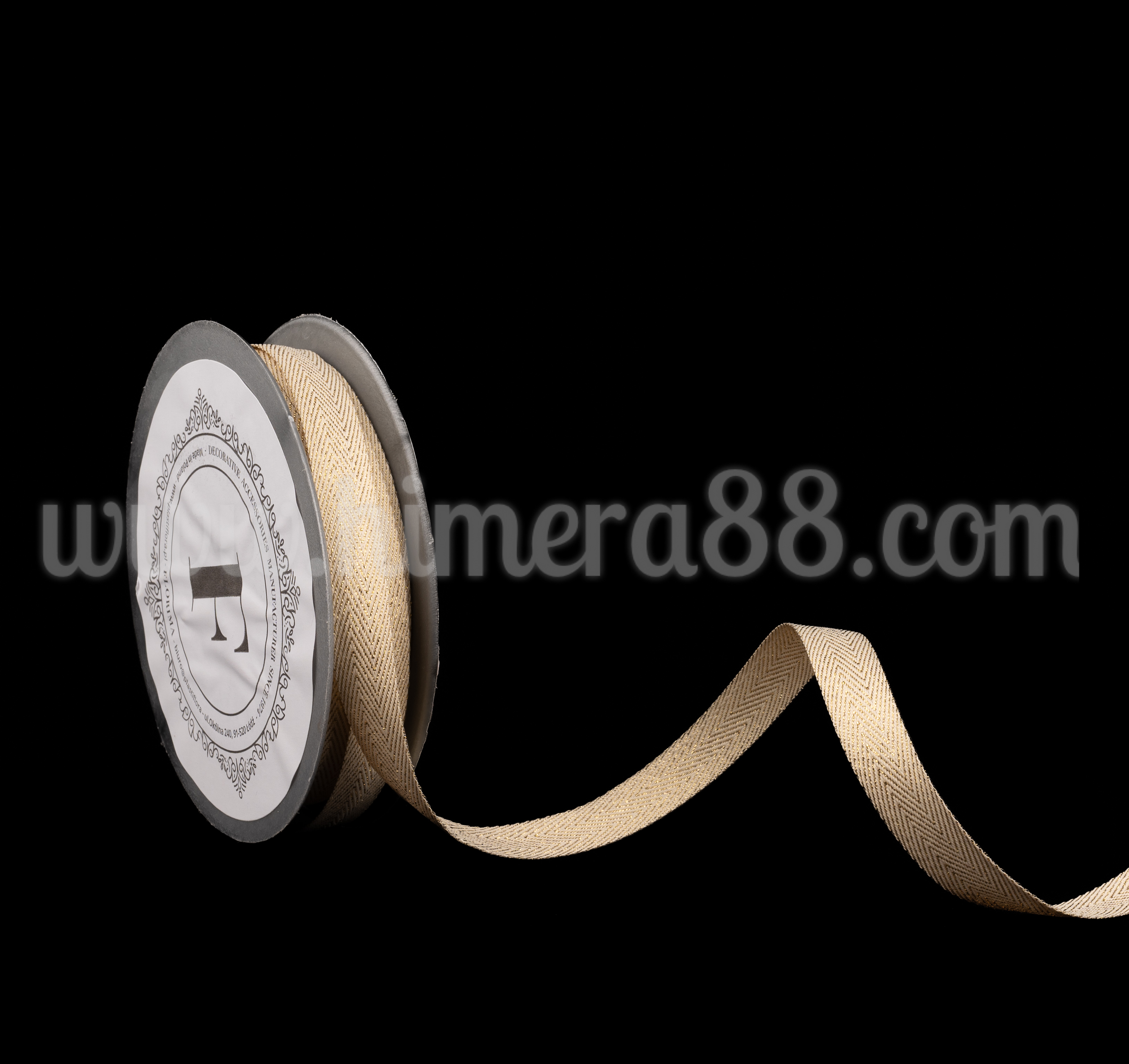 Лента панделка Moon Dust 1.5cm/10y Gold - изглед 1