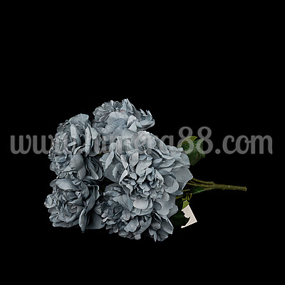 Букет градински божур 12cm/5стр Dusty Blue