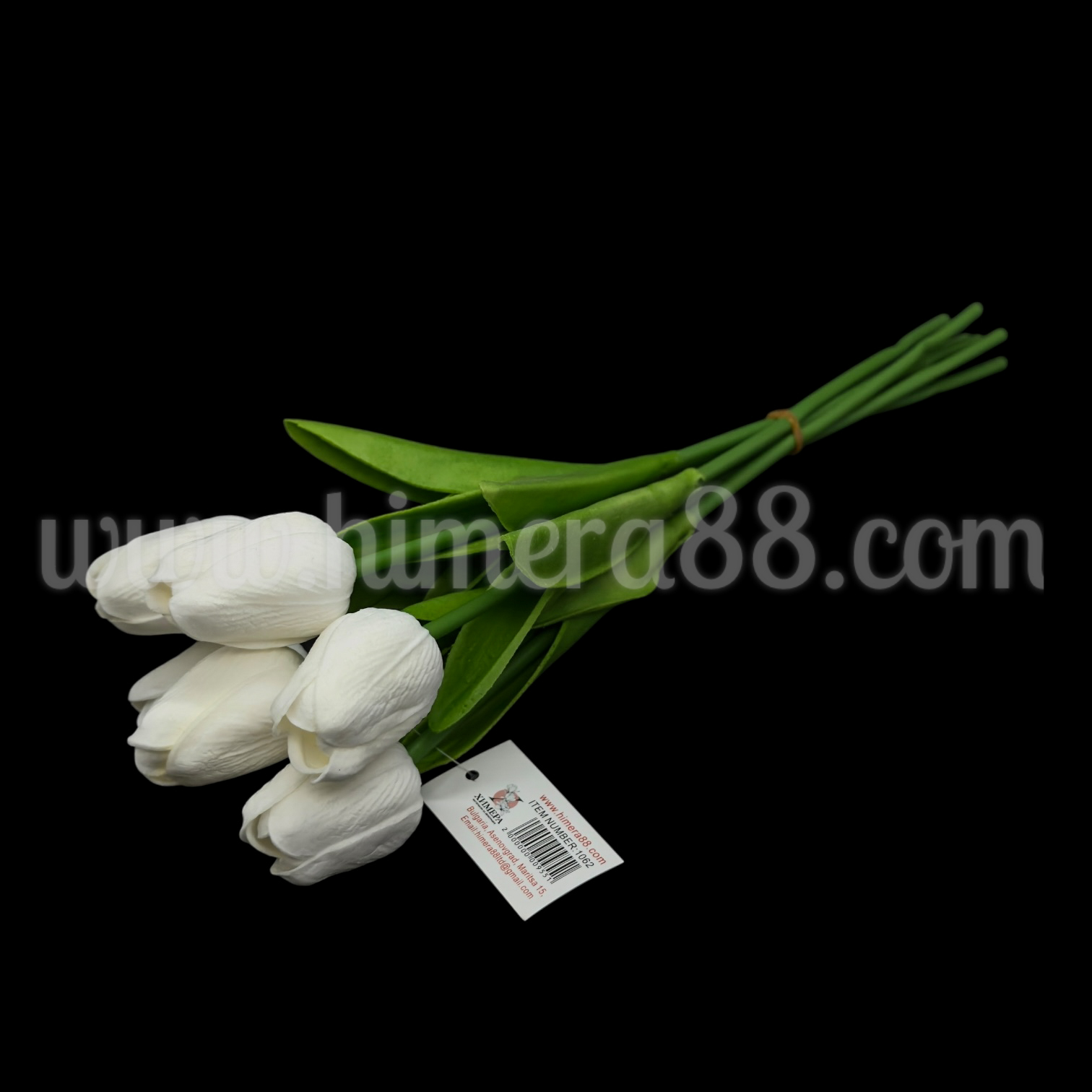 Букет лалета 6БР SOFT TOUCH WHITE - изглед 1
