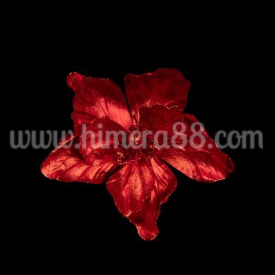 Стрък Коледна Магнолия Metal Red 20cm