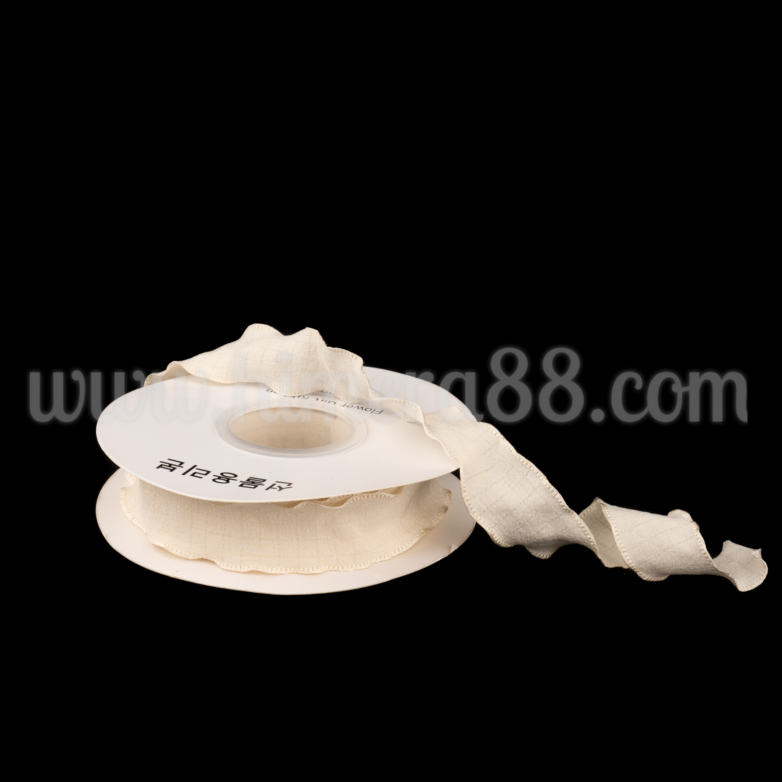 Декоративна панделка Algea 2.5cm/10y Ecru - изглед 1