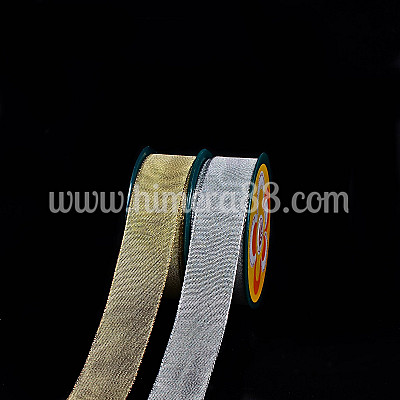Лента панделка Silver/Gold Blur 4см/10м