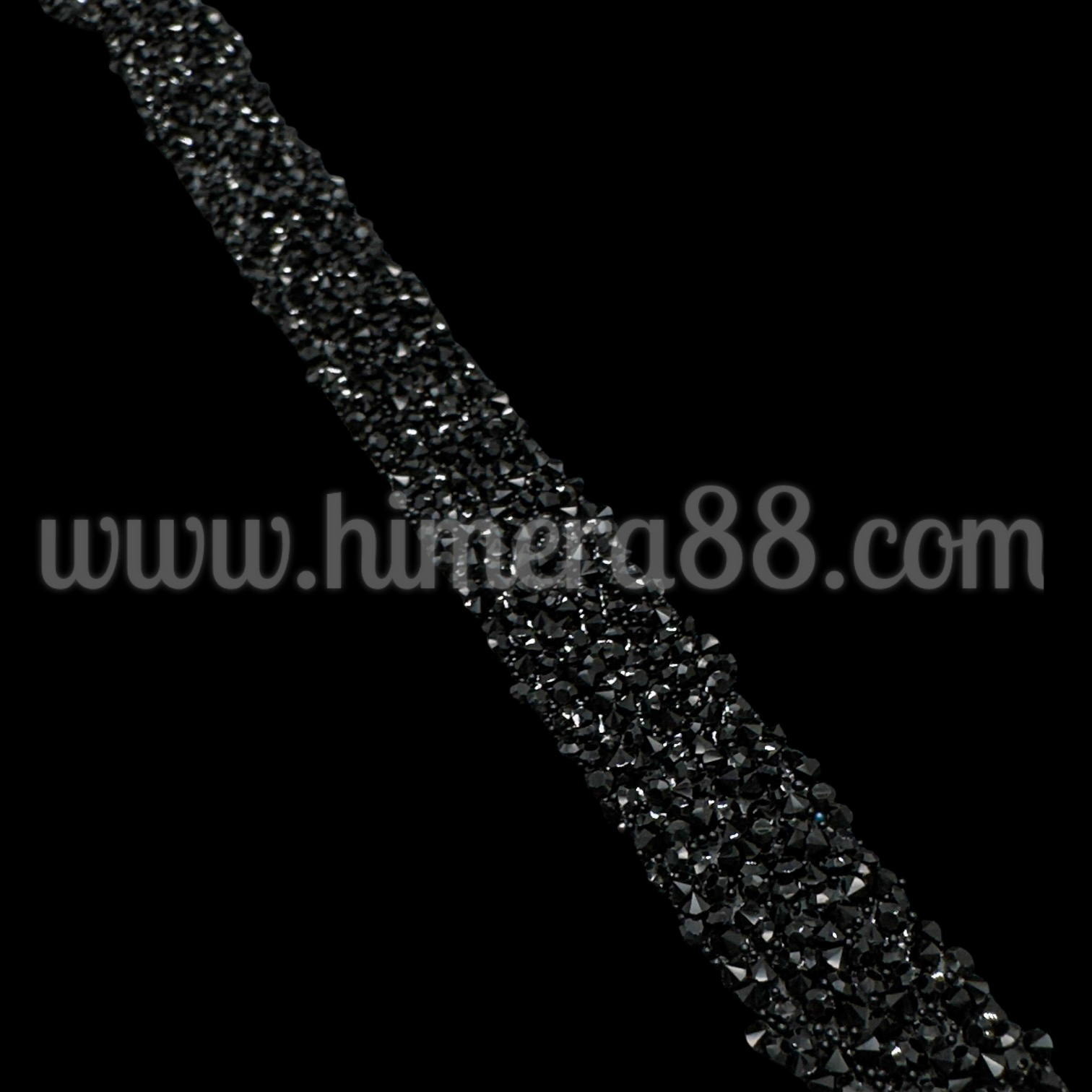 Силиконова лента Камъни 2cm/10y Black - изглед 3