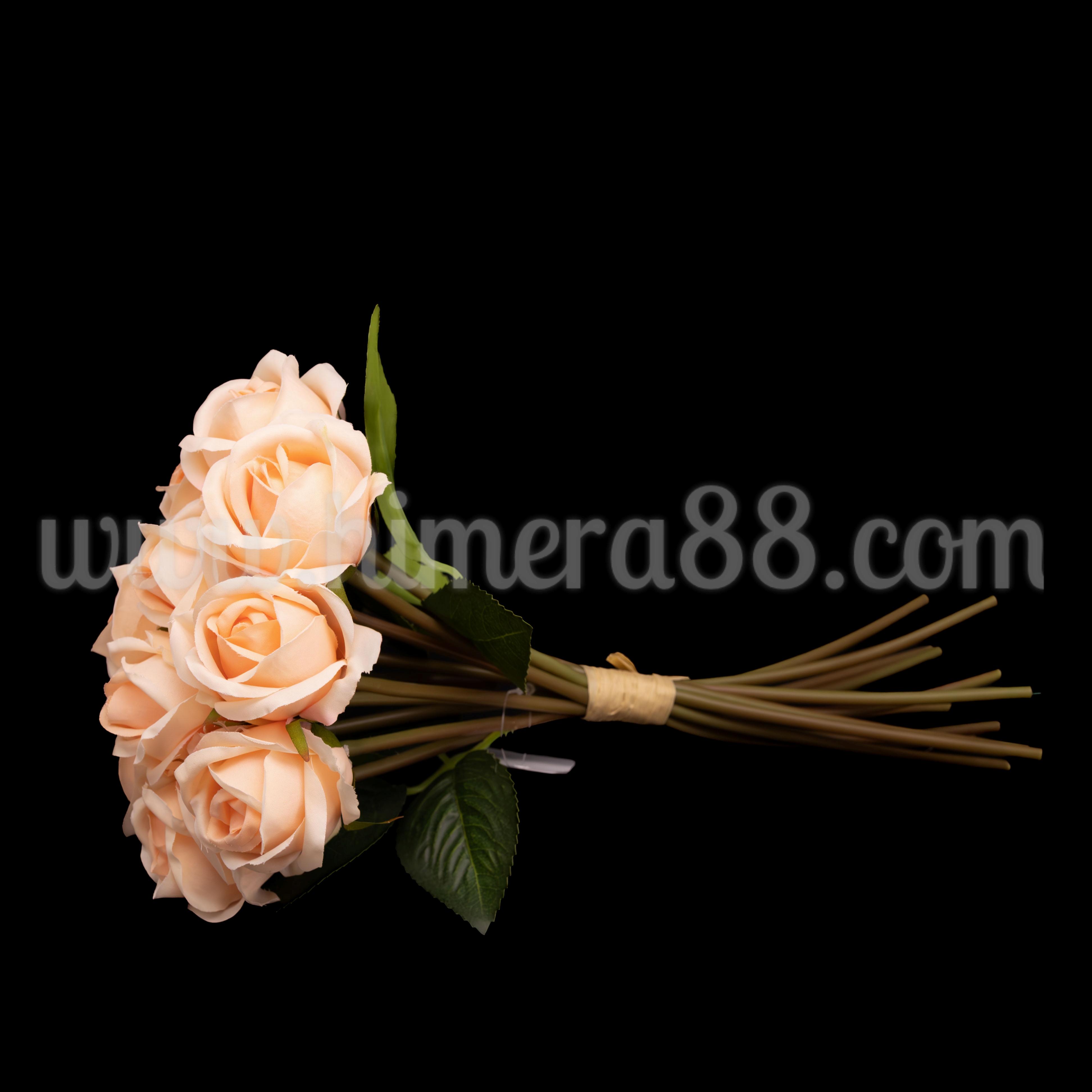 Букет роза пъпка Jacq 5см/12бр Peach - изглед 2