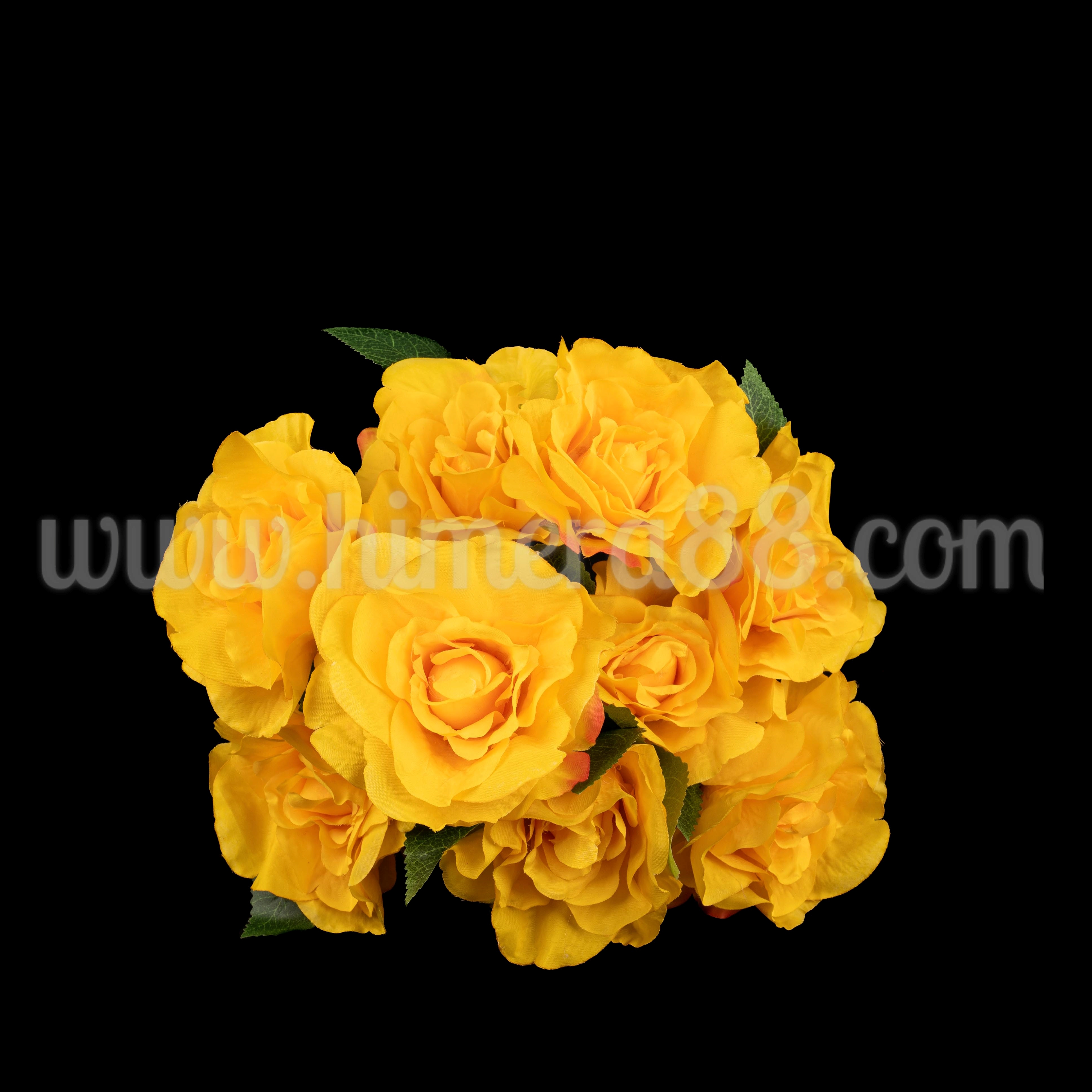 Букет мускусна роза 10см/9бр  Yellow - изглед 2