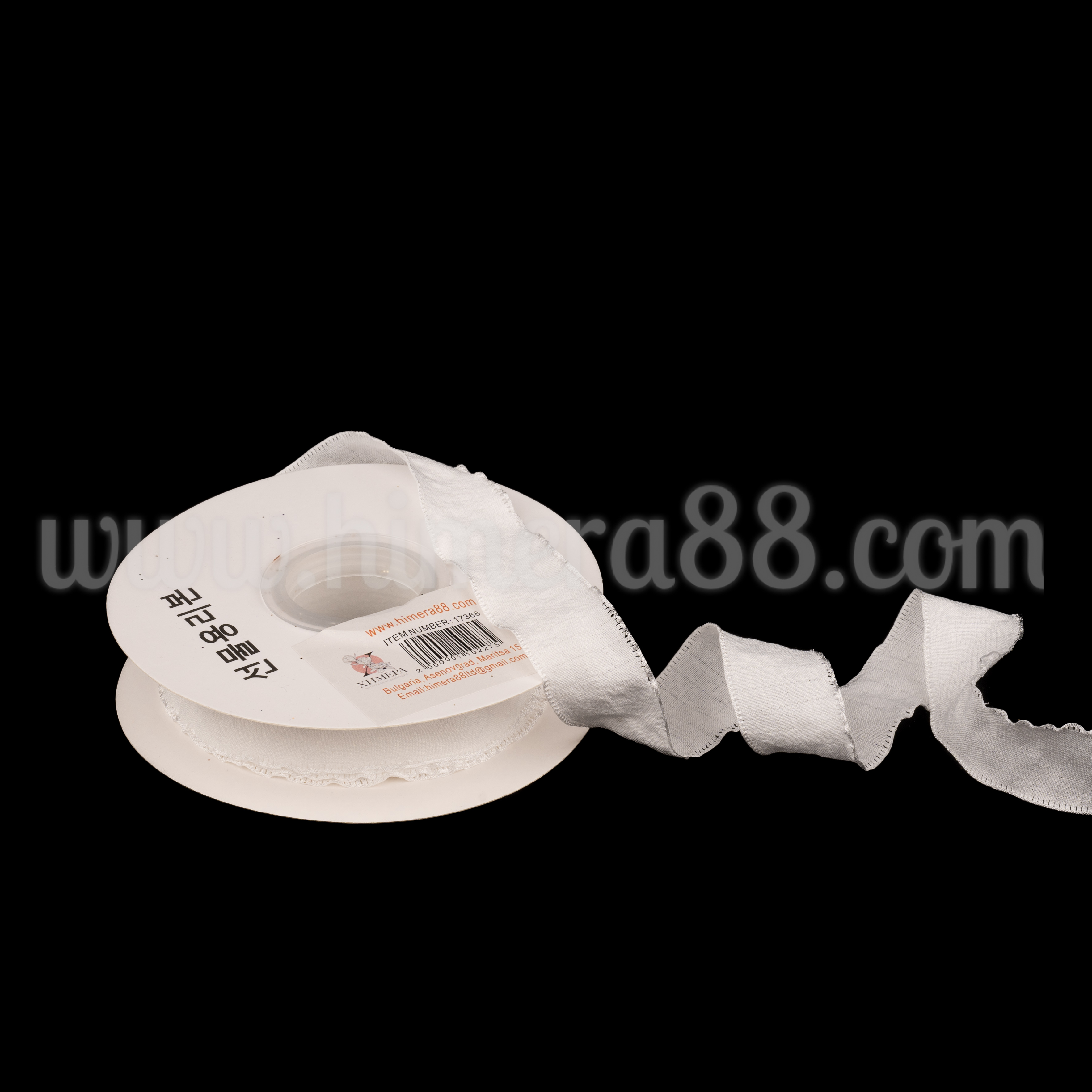 Декоративна панделка Algea 2.5cm/10y White - изглед 3