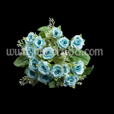 Букет мини роза спрейка Пастел 3см/15бр BLUE