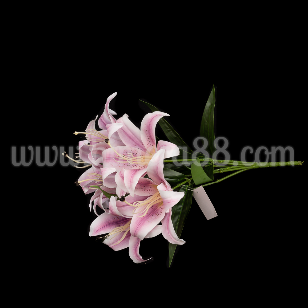 Букет изкуствен лилиум 15cm/6бр Purple - изглед 2