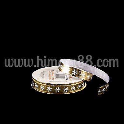 Коледна панделка Golden Winter 1.5cm/10y