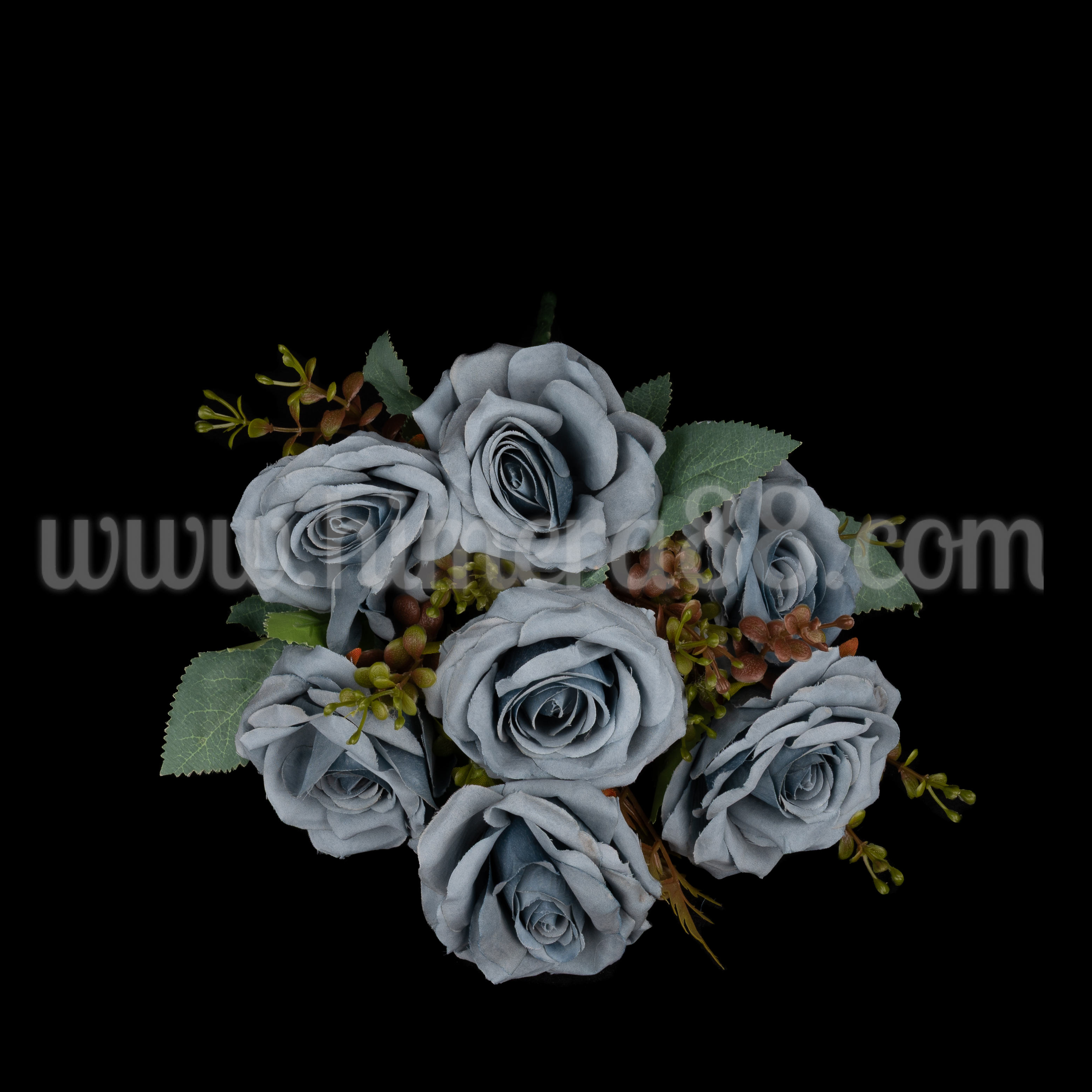 Букет рози Grandiflora 8cm/7стр Dusty Blue - изглед 1