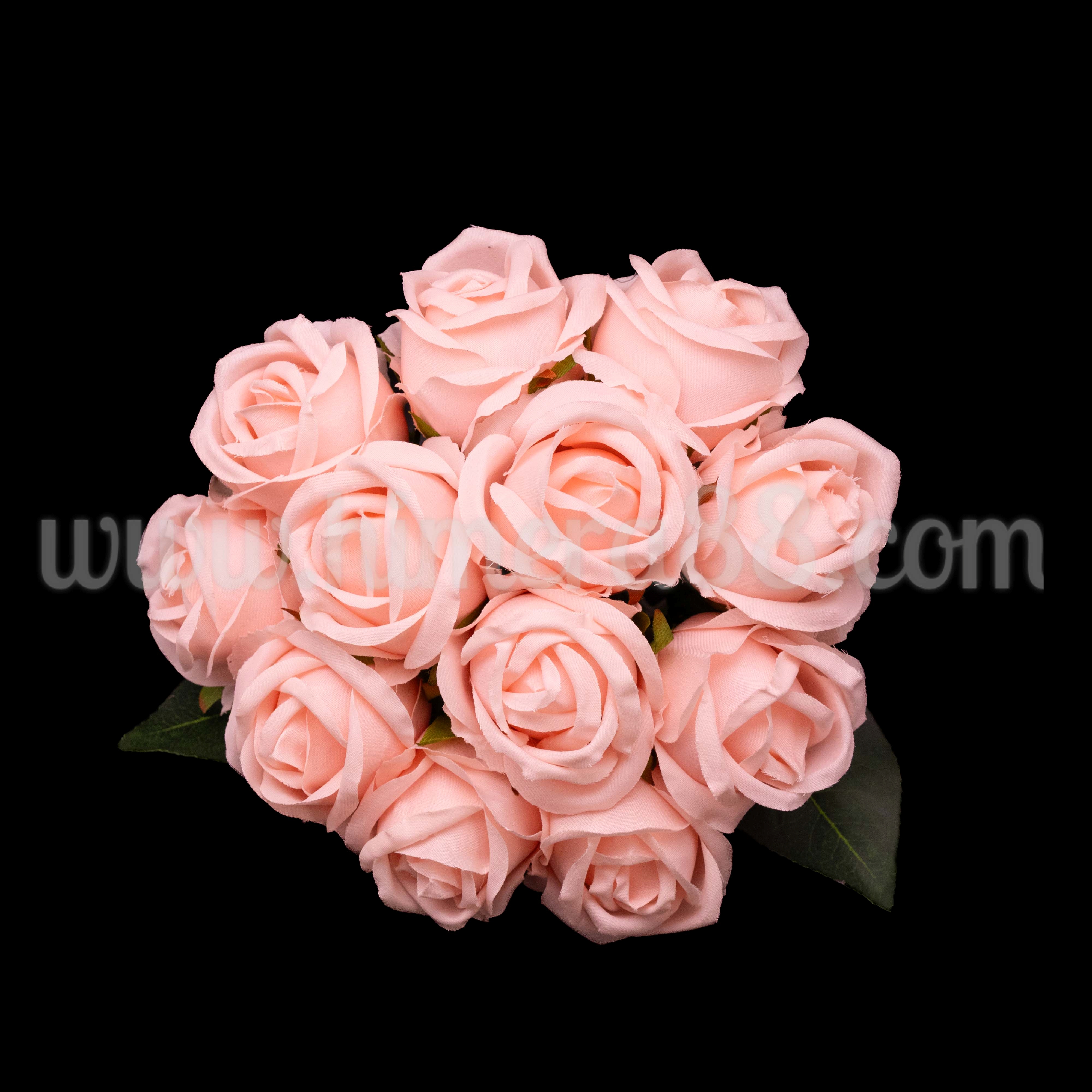 Букет роза пъпка Jacq 5см/12бр Pink Powder - изглед 1