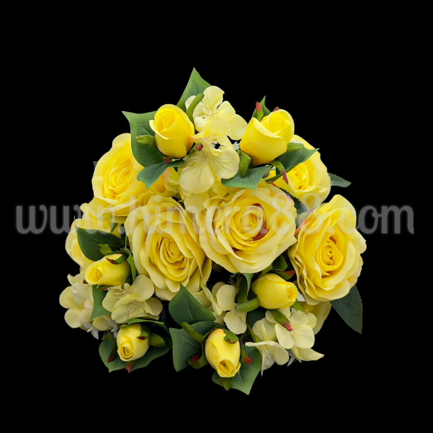 Букет рози с люляк YELLOW - изглед 1