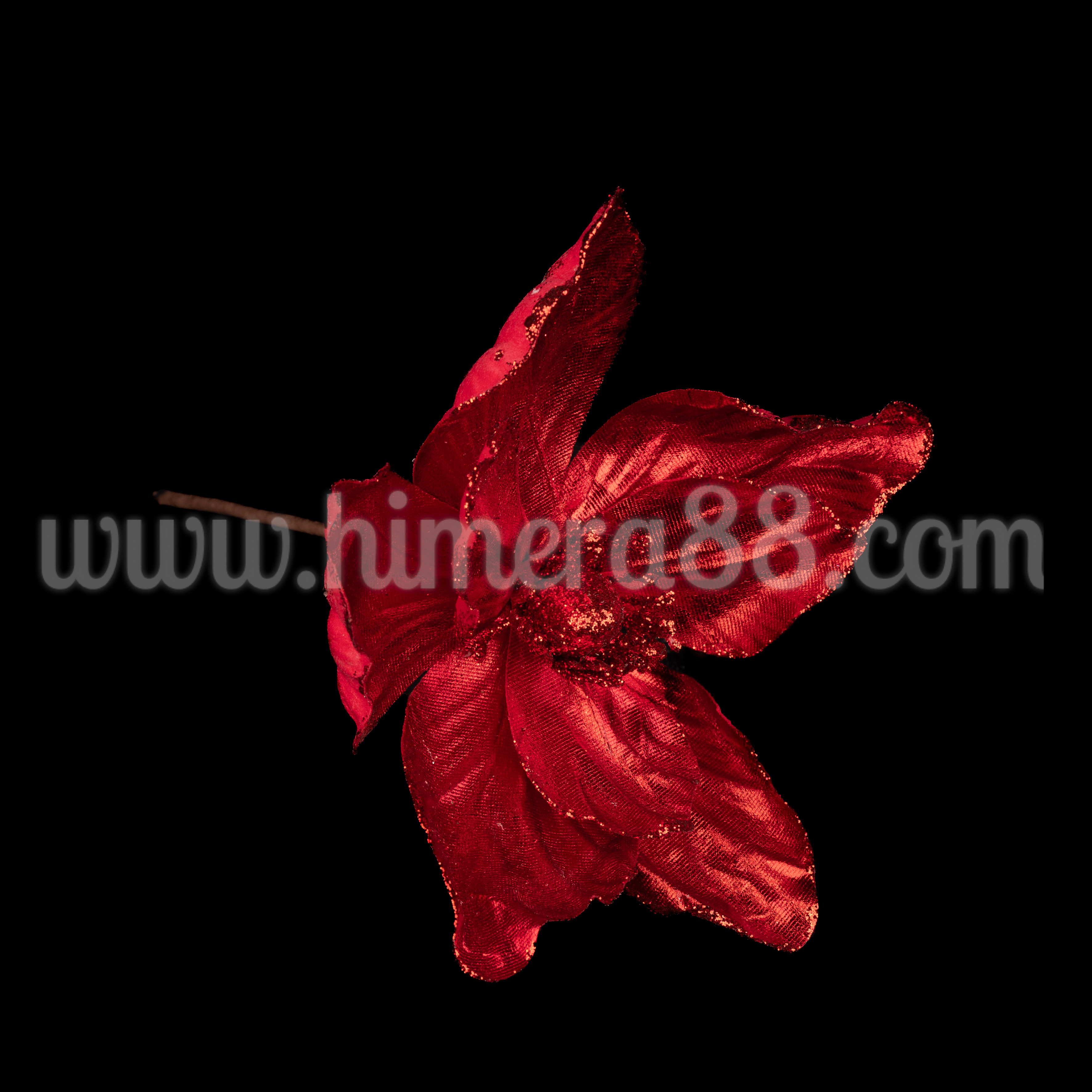Стрък Коледна Магнолия Metal Red 20cm - изглед 2