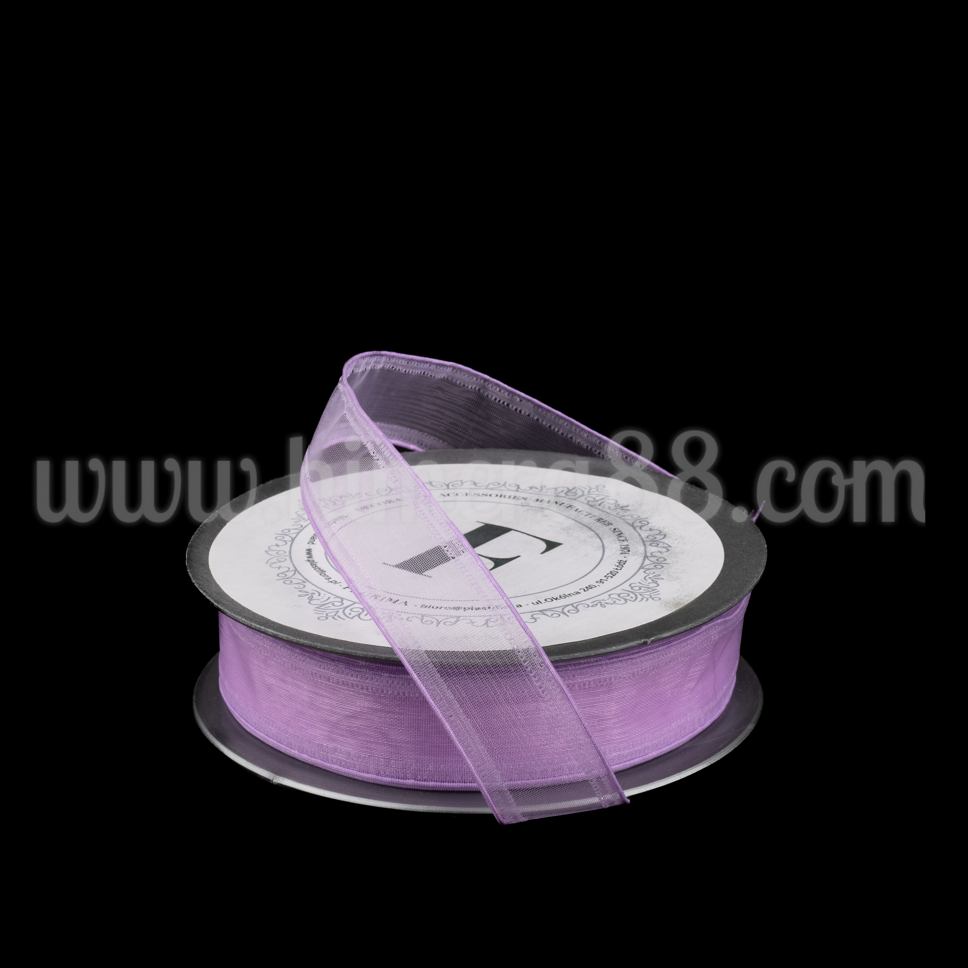 Органзена панделка с кант 2СМ/10М Purple - изглед 1