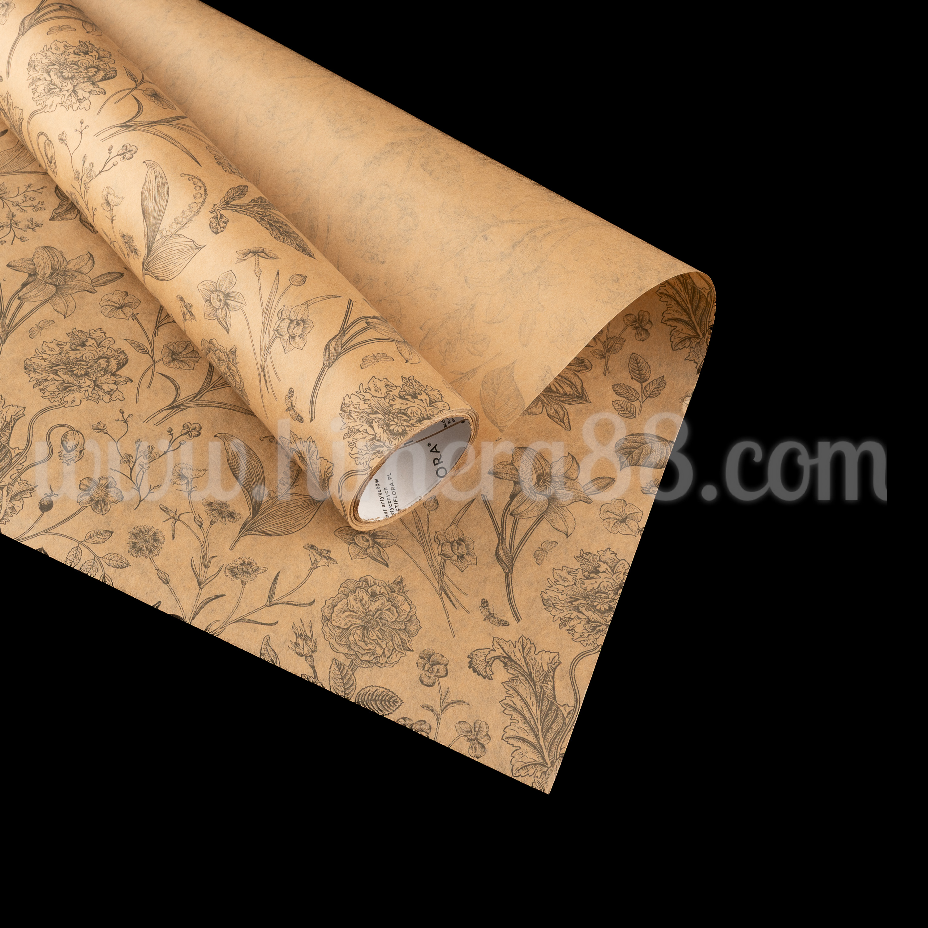 Опаковъчна хартия Natural Flowers 50cm/10m - изглед 1