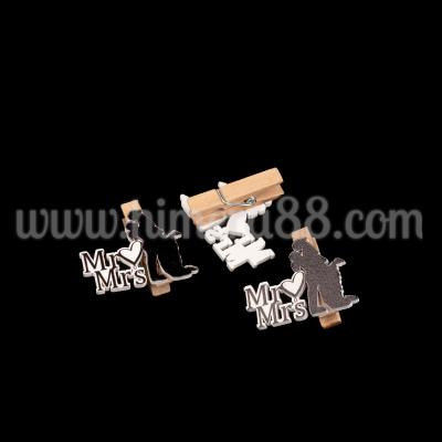 Декоративни щипки Mr&Mrs 6БР