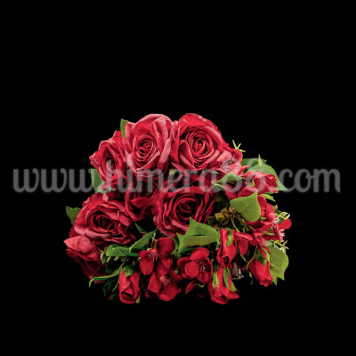 Букет рози с люляк BURGUNDY