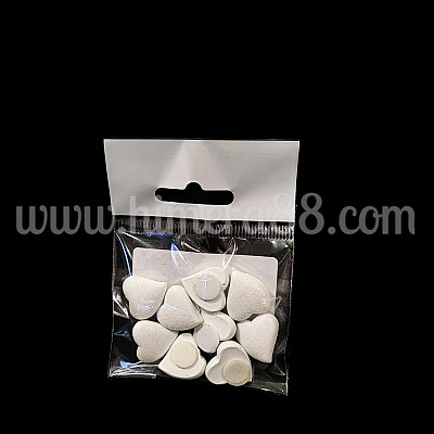 Резиново сърце стикет 2СМ/9БР WHITE