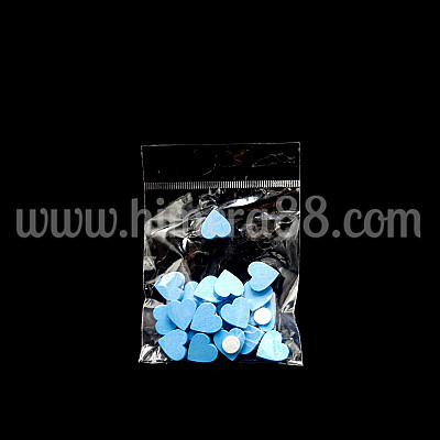 Дървени сърца с лепило 1.6СМ/20БР BABY BLUE